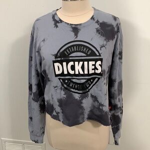 Dickies Junior Cropped long sleeve Logo Dye Sweatshirt Orig $65 NWT